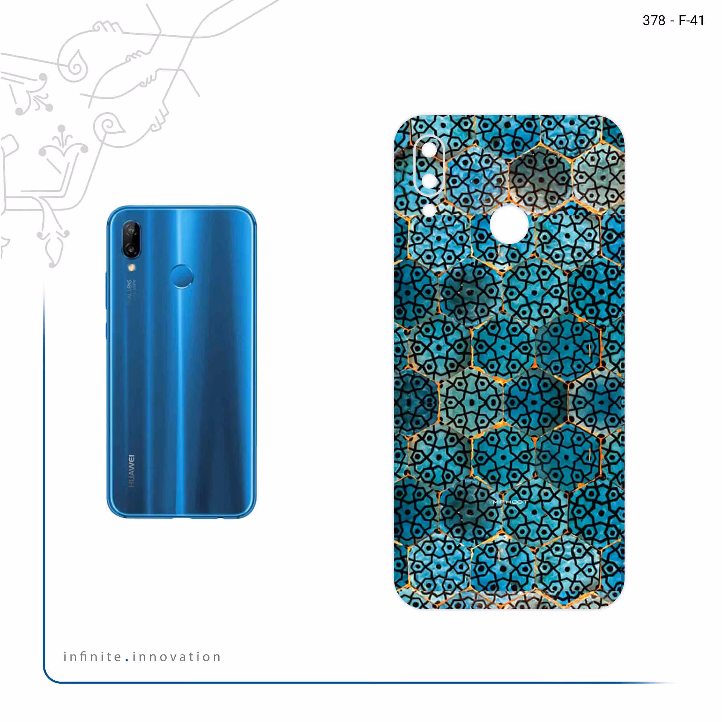 برچسب پوششی ماهوت مدل Iran Tile 9 مناسب برای گوشی موبایل هوآوی Nova 3e