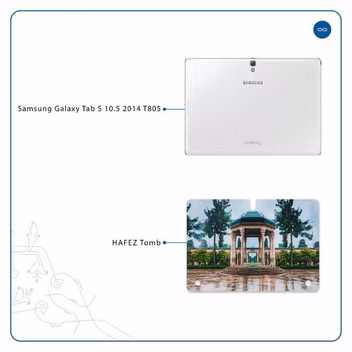 برچسب پوششی ماهوت مدل HAFEZ-Tomb مناسب برای تبلت سامسونگ Galaxy Tab S 10.5 2014 T805