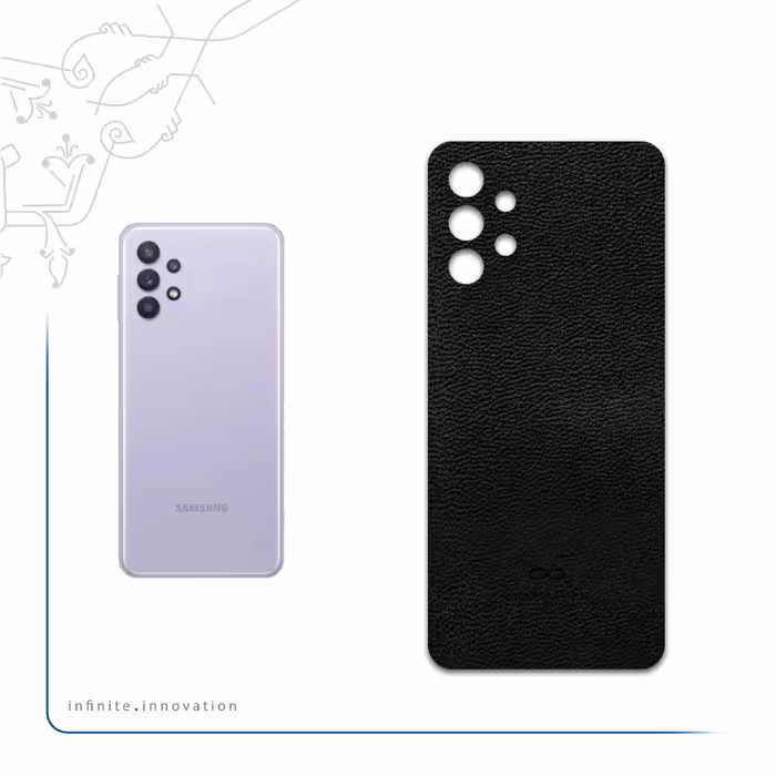 برچسب پوششی ماهوت مدل Black-Leather مناسب برای گوشی موبایل سامسونگ Galaxy A32 4G