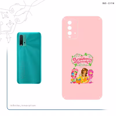 برچسب پوششی ماهوت مدل Strawberry Shortcake مناسب برای گوشی موبایل شیائومی Redmi 9T