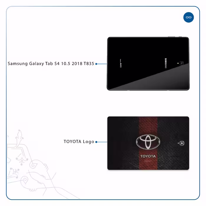 برچسب پوششی ماهوت مدل TOYOTA-Logo مناسب برای تبلت سامسونگ Galaxy Tab S4 10.5 2018 T835