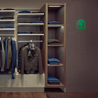 چراغ دیواری نئون دیزاین طرح Men-Clothes_GR