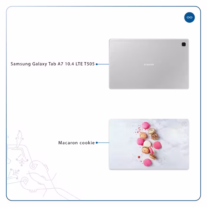 برچسب پوششی ماهوت مدل Macaron cookie مناسب برای تبلت سامسونگ Galaxy Tab A7 10.4 LTE 2020 T505