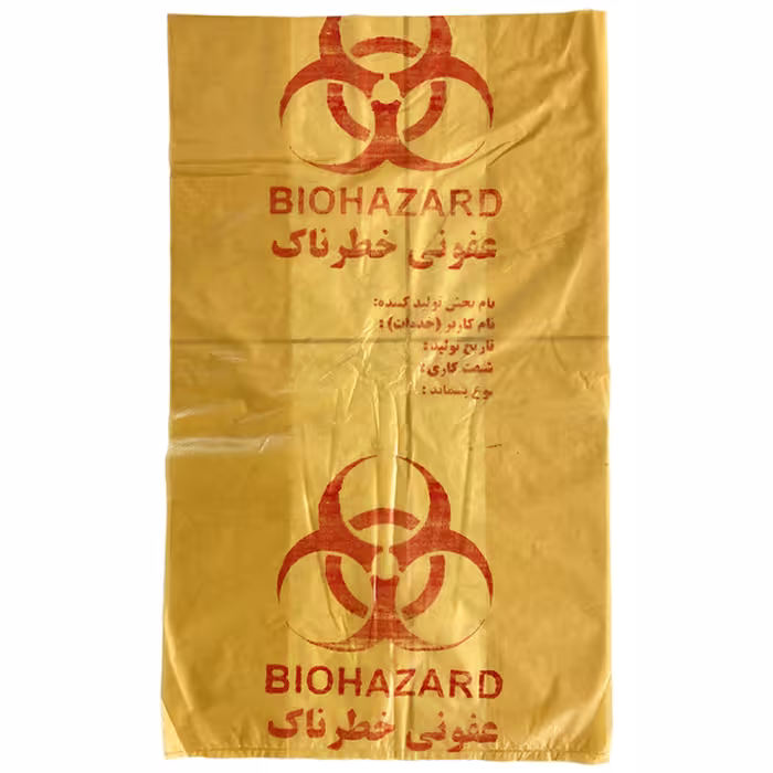 کیسه زباله طرح عفونی مدل ضخیم 70.65 بسته 10 عددی