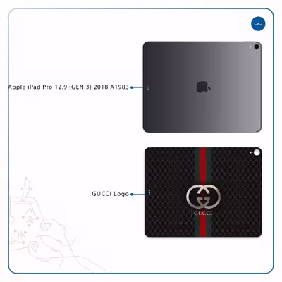 برچسب پوششی ماهوت مدل GUCCI-Logo مناسب برای تبلت اپل iPad Pro 12.9 (GEN 3) 2018 A1983