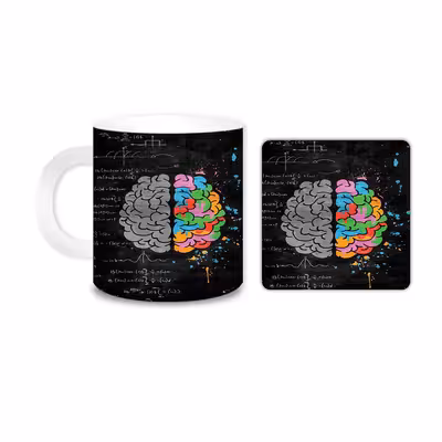 ماگ مدل مغز کد 1906 به همراه زیر لیوانی