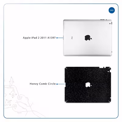 برچسب پوششی ماهوت مدل Honey-Comb-Circle مناسب برای تبلت اپل iPad 2 2011 A1397
