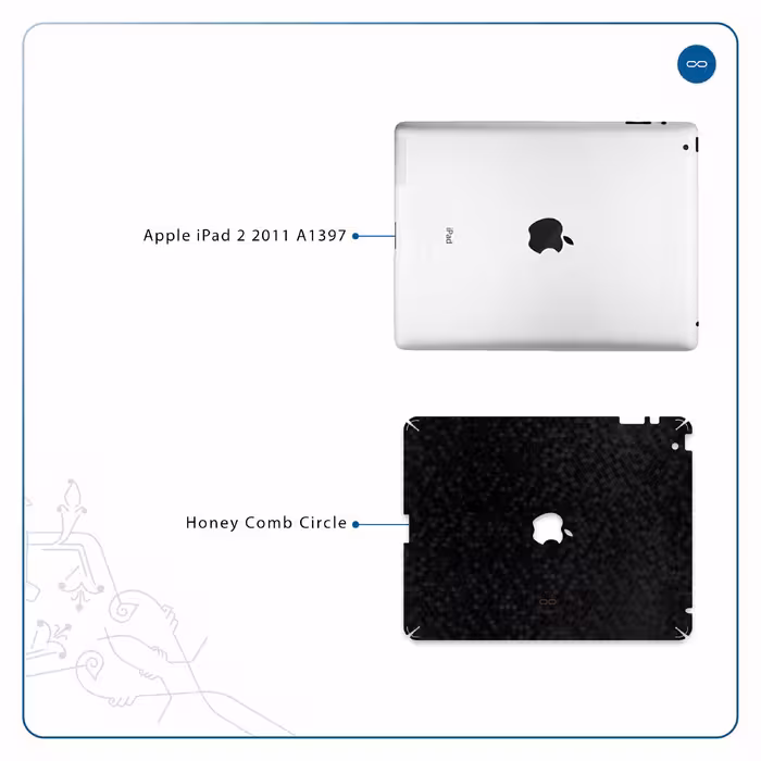 برچسب پوششی ماهوت مدل Honey-Comb-Circle مناسب برای تبلت اپل iPad 2 2011 A1397