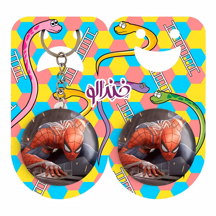 پیکسل خندالو مدل مرد عنکبوتی کد 13157 به همراه جاکلیدی