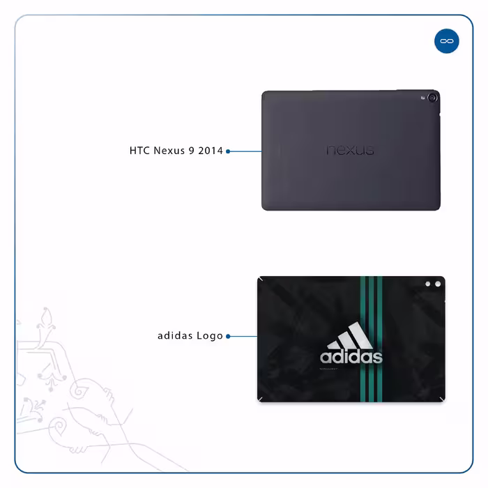برچسب پوششی ماهوت مدل adidas-Logo مناسب برای تبلت اچ تی سی Nexus 9 2014