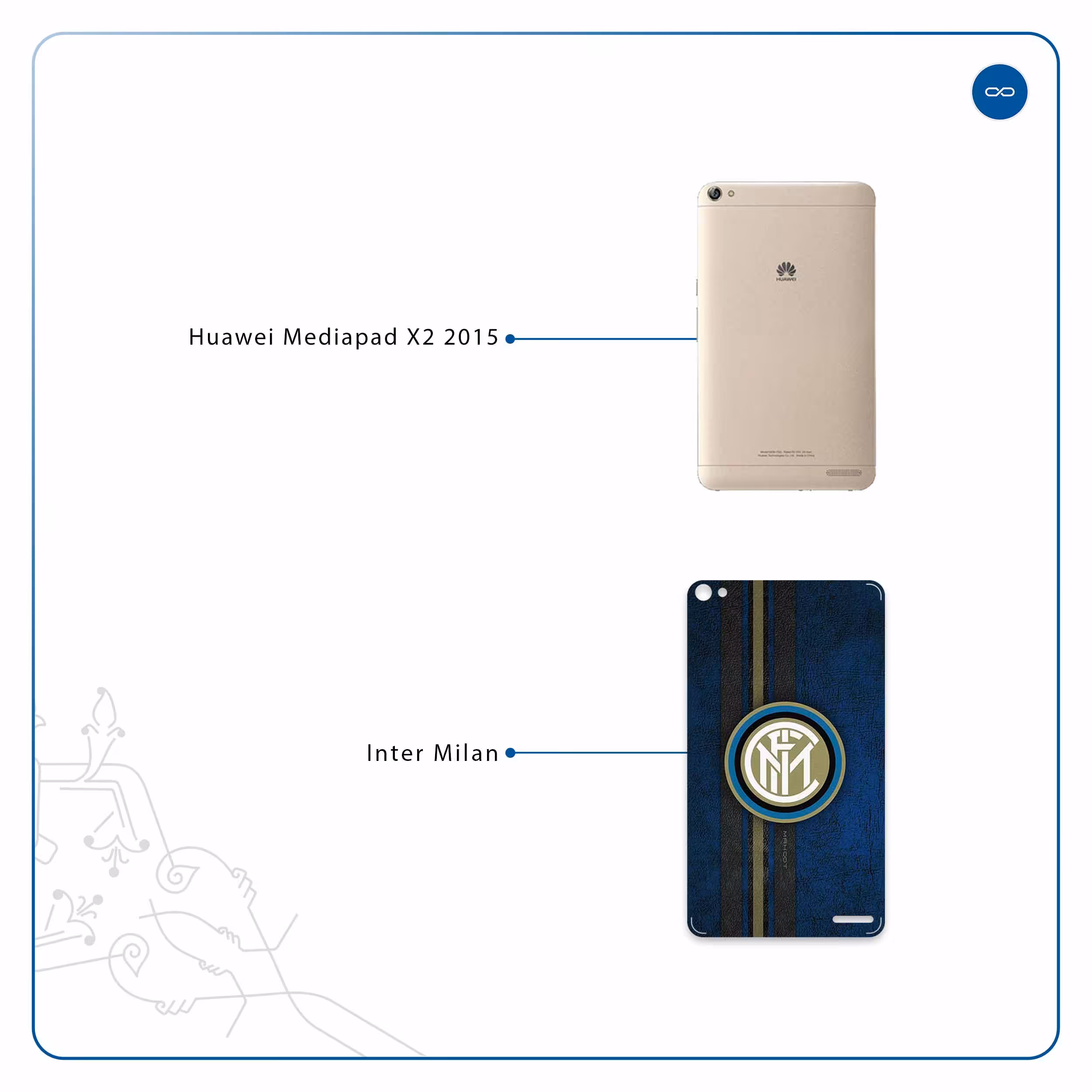 برچسب پوششی ماهوت مدل Inter-Milan مناسب برای تبلت هوآوی Mediapad X2 2015