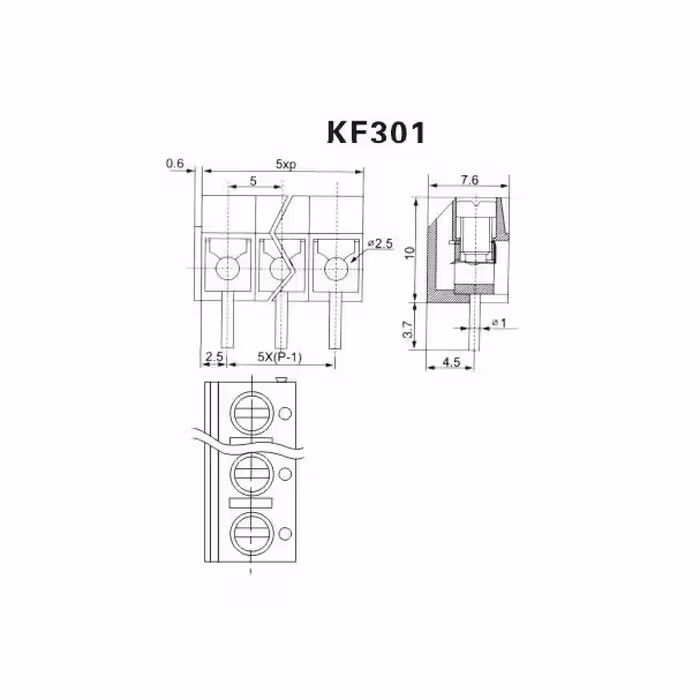 ترمینال سه پین مدل KF-301