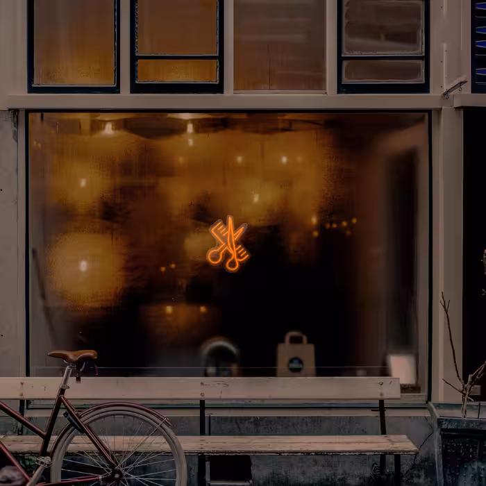 چراغ دیواری نئون دیزاین طرح Barber_ORG