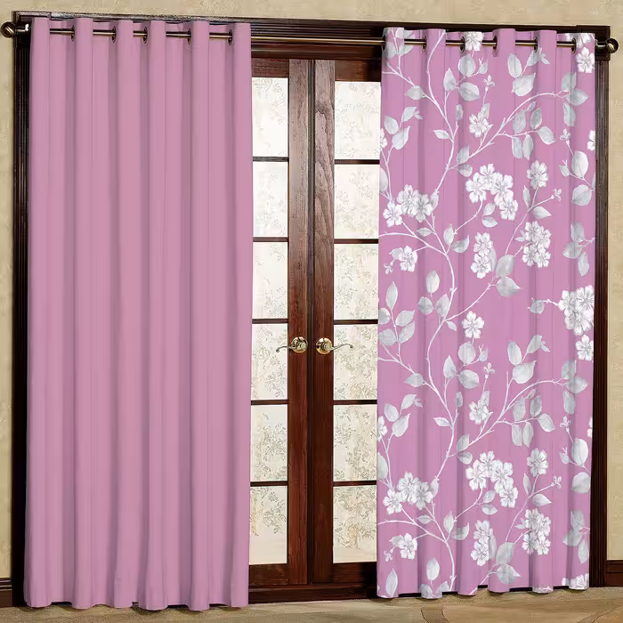 پرده مدل گل شکوفه چاپی مخمل پانچی کد 1073a سایز 140x200 سانتی متر