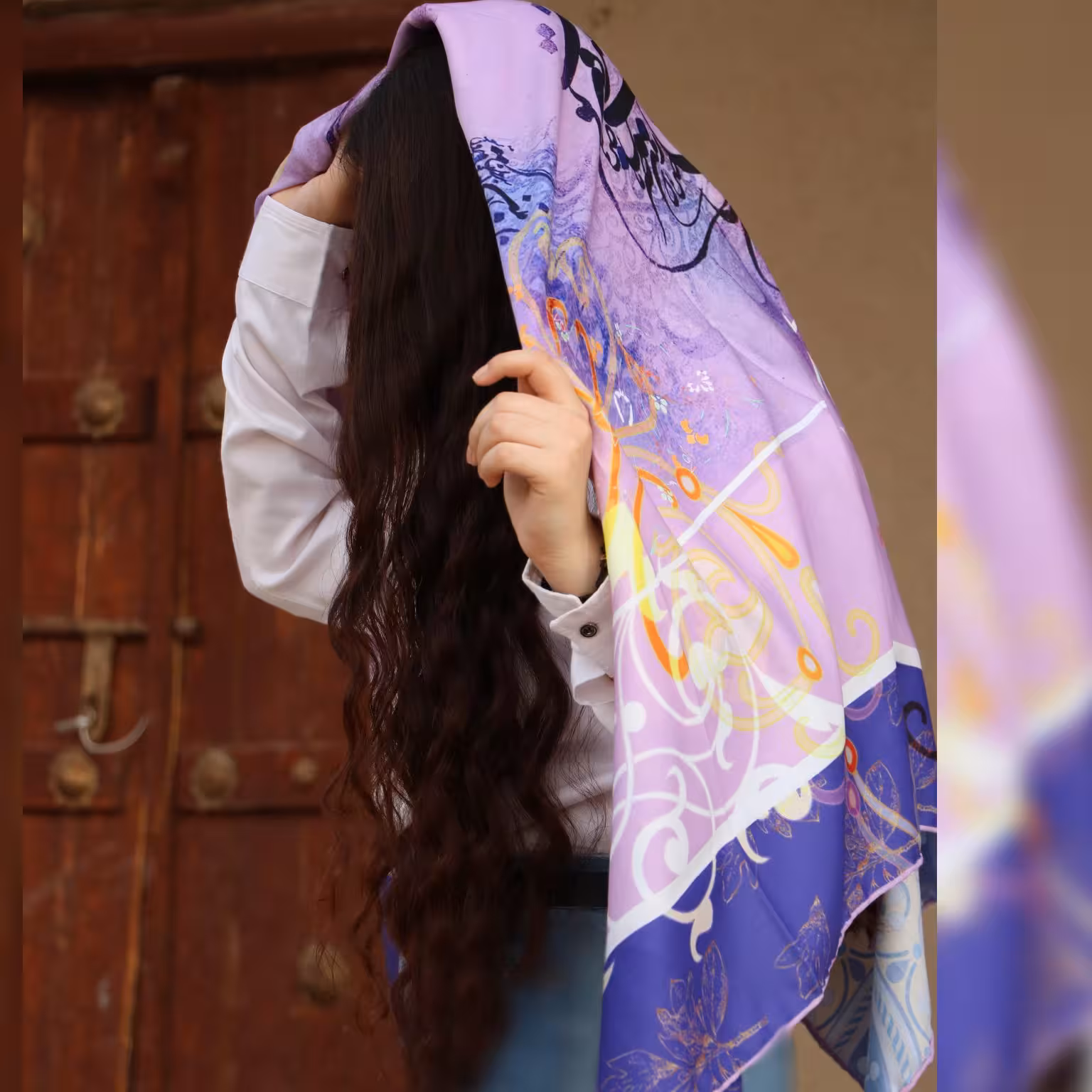 روسری هنری روسری کالیگرافی روسری بنفش روسری یاسی روسری تذهیب روسری هنری روسری ایرانی روسری کالیگرافی روسری خاص بنفش