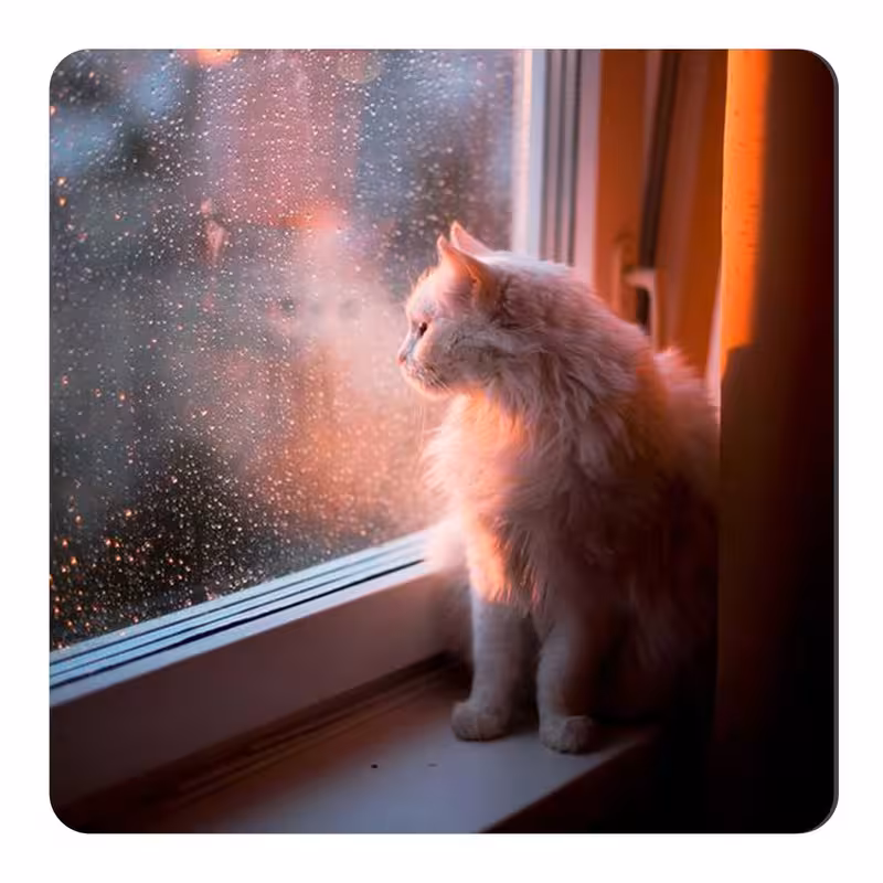 مگنت یخچال طرح گربه پشت پنجره کد wmg361