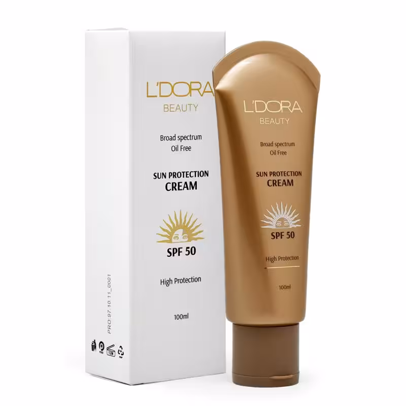 ضد آفتاب رنگی فاقد چربی لدورا SPF50 حجم 50 میلی لیتر