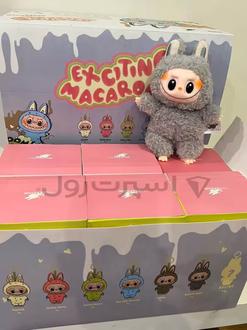 عروسك لبوبو ماكارون LABUBU| خاكستري