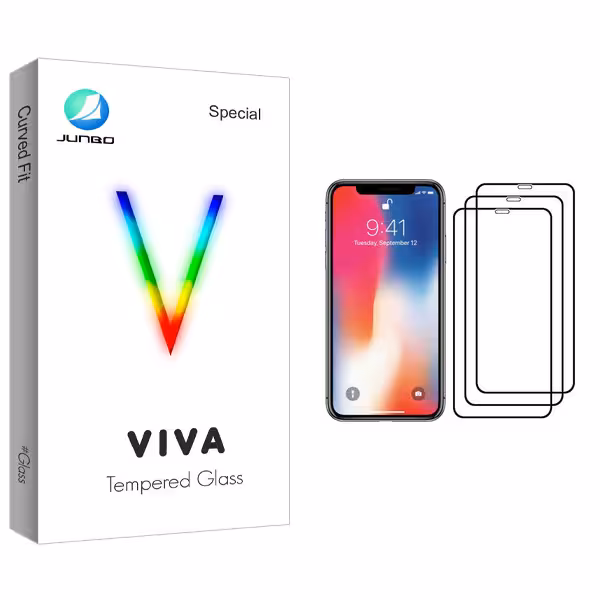 محافظ صفحه نمایش جانبو مدل Viva Glass مناسب برای گوشی موبایل اپل iPhone X بسته سه عددی