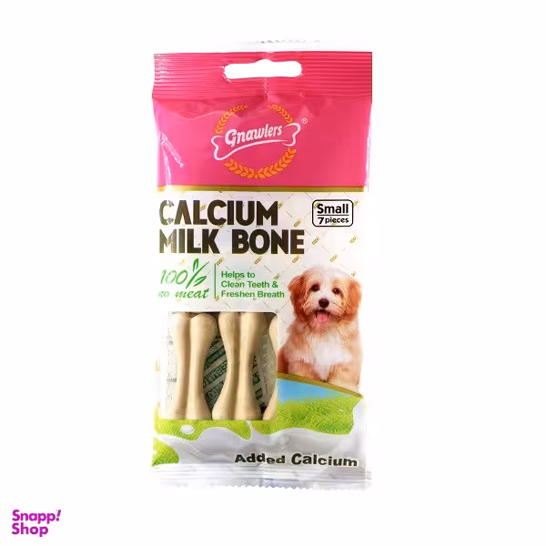 تشویقی سگ گناولز مدل CALIUM MILK BONE7 وزن 60 گرم بسته 7 عددی