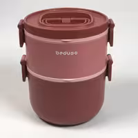 لانچ باکس و ظرف غذا استیل دو طبقه beduso