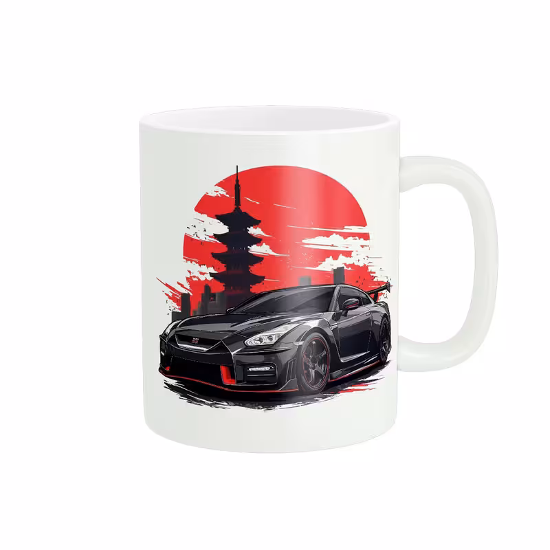 ماگ پادآفرین مدل ماشین Nissan GT-R کارتونی کد 031