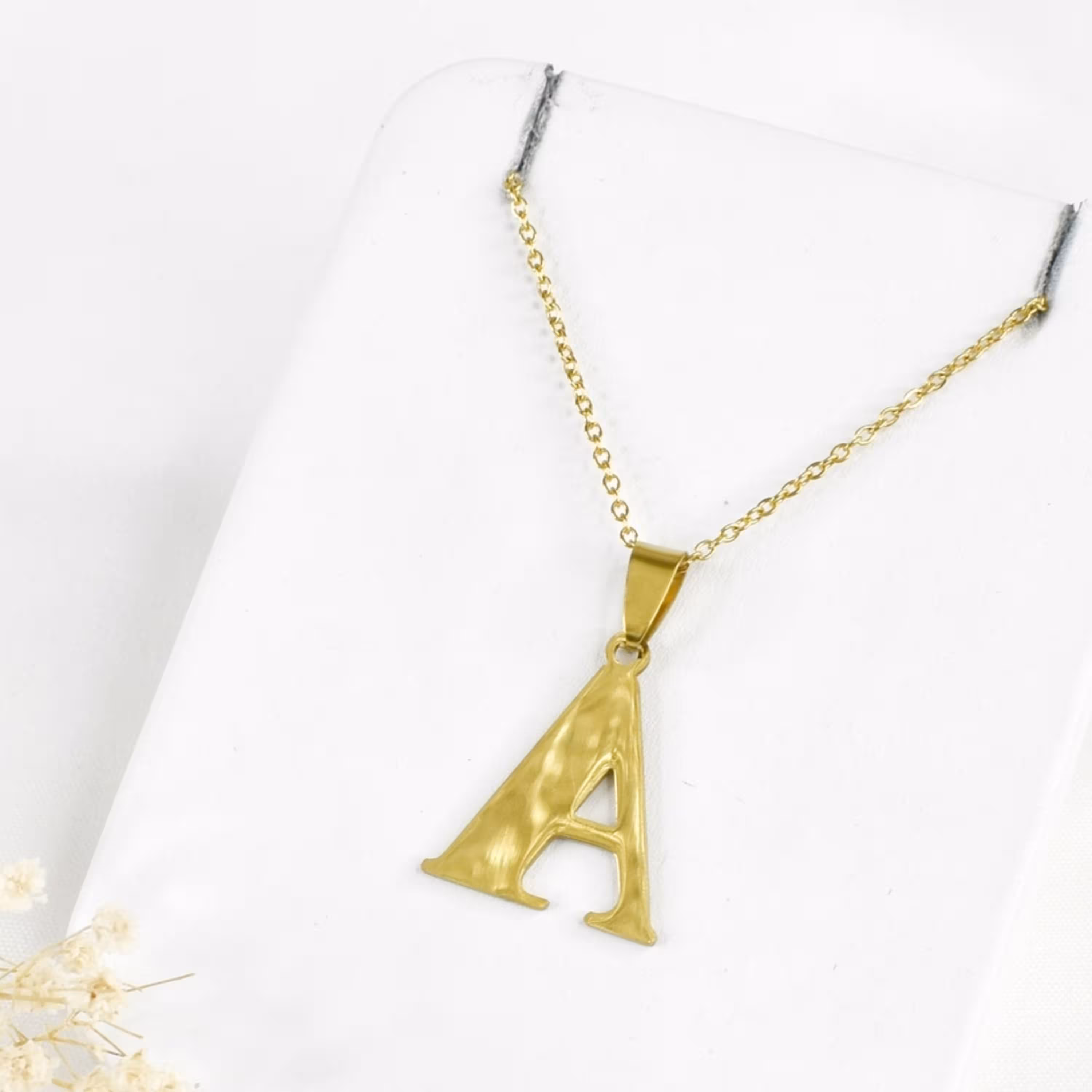 گردنبند A (حرف آ) طرح طلا ضدحساسیت روکش طلا کد6781