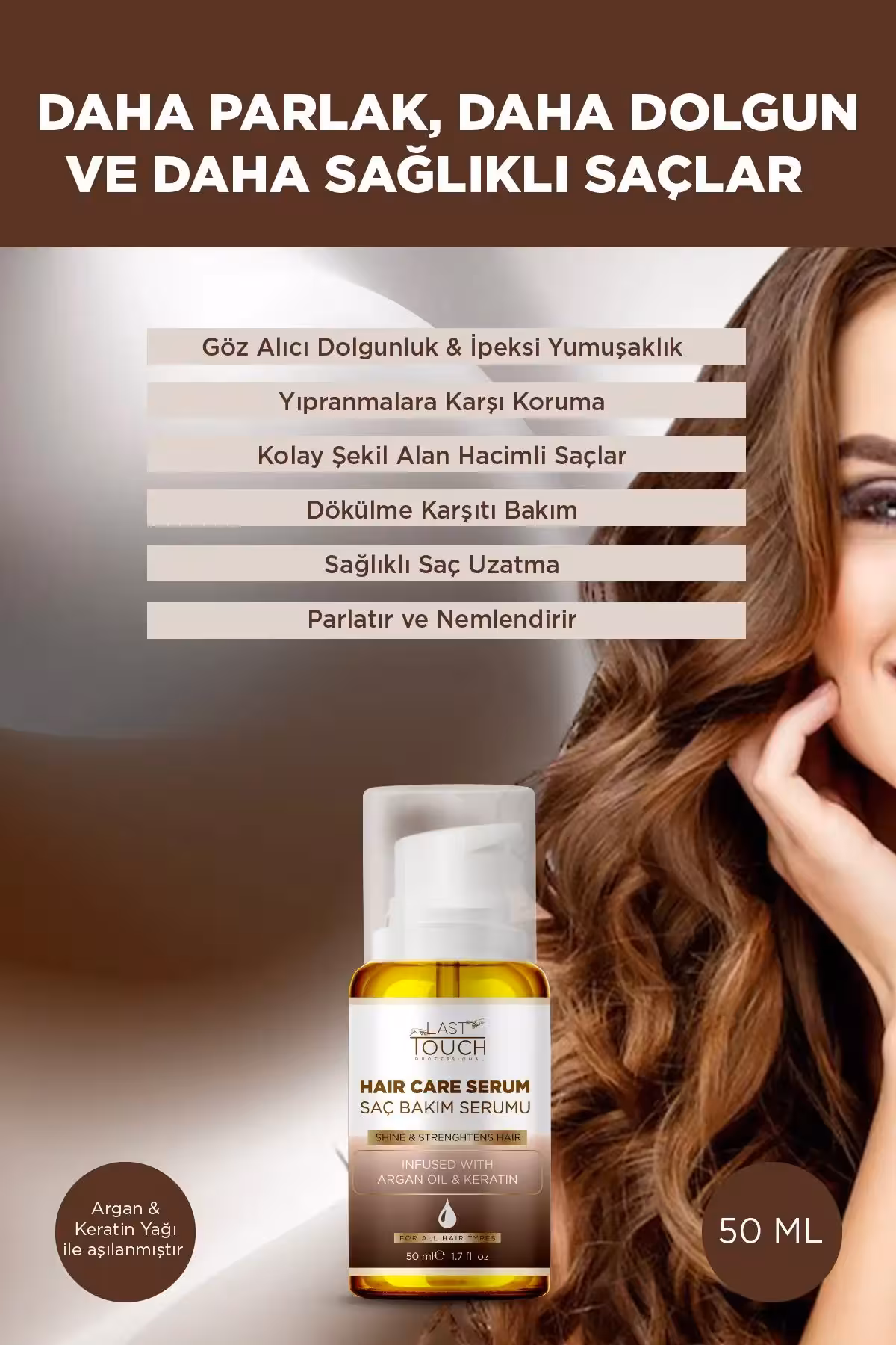 سرم مراقبت مو معجزهآسا ضد ریزش و ترمیمکننده 50 میلیلیتر (کراتین و روغن آرگان) - 8973