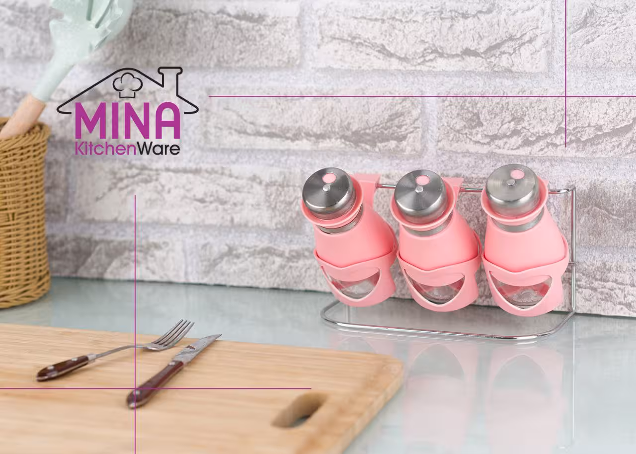 ادویه 3دیواری رومینا شنل دار کد 803 مینا کیچن ویر
