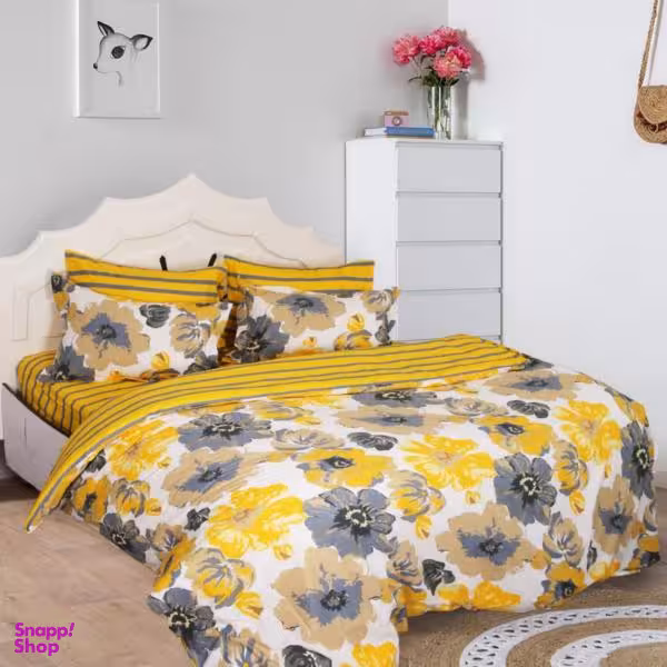 سرویس ملحفه سیناخواب مدل آبرنگی دونفره 6تکه