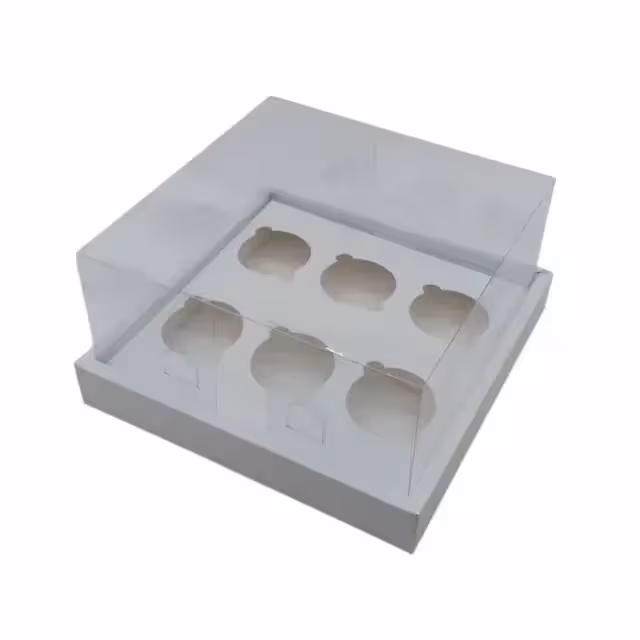 جعبه کاپ کیک 6 عددی درب طلقی