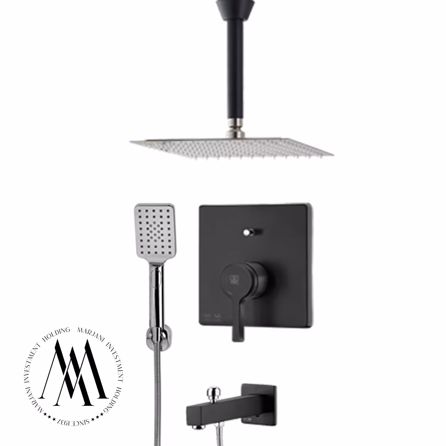 شیر حمام توکار kwc مدل آوا تیپ 4، s25 (مشکی)