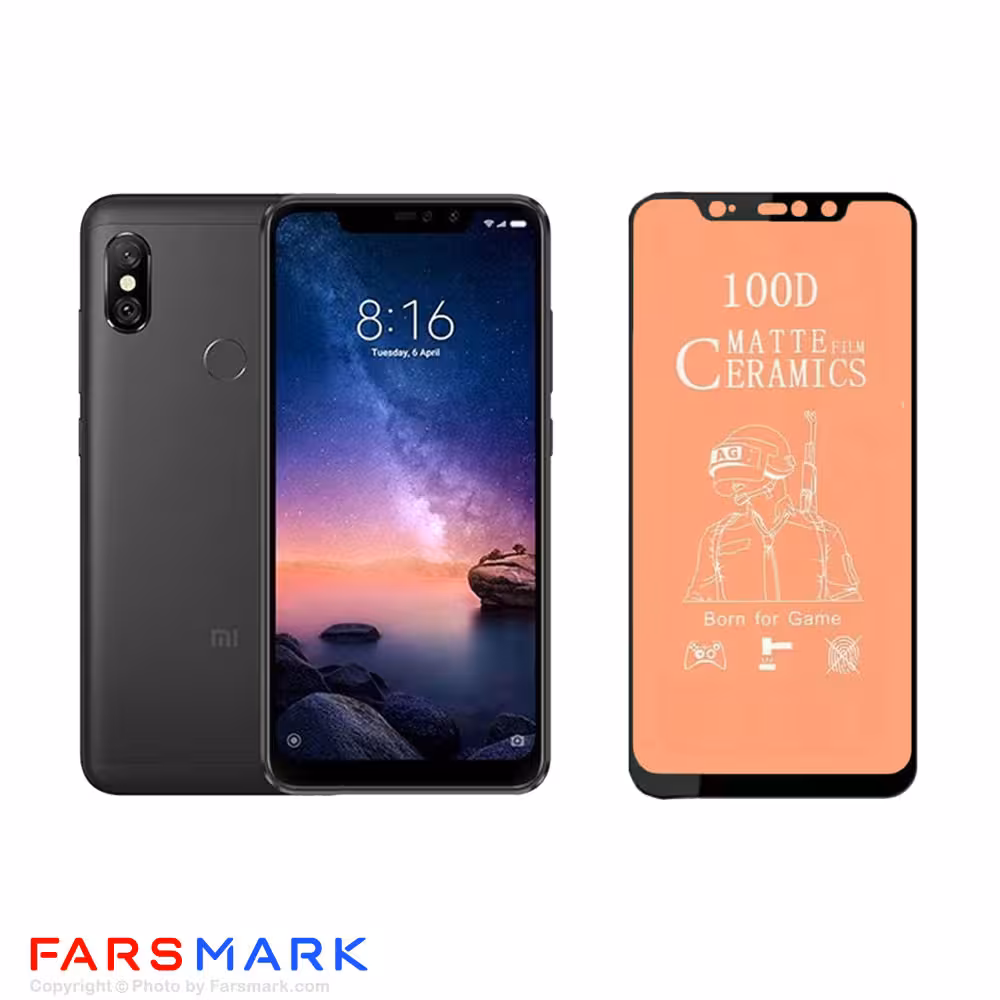 گلس سرامیکی مات گوشی شیائومی Xiaomi Redmi Note 6 Pro