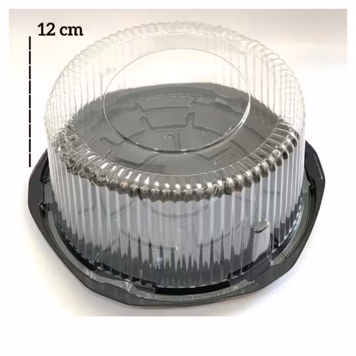 ظرف حمل کیک طلقی گرد 26 سانت ارتفاع 12 سانت