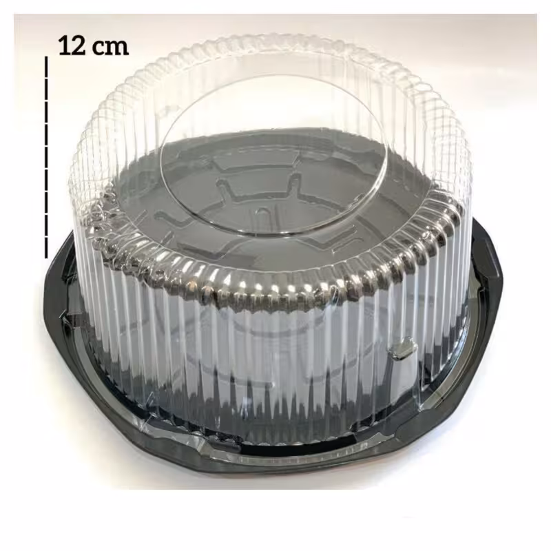 ظرف حمل کیک طلقی گرد 26 سانت ارتفاع 12 سانت