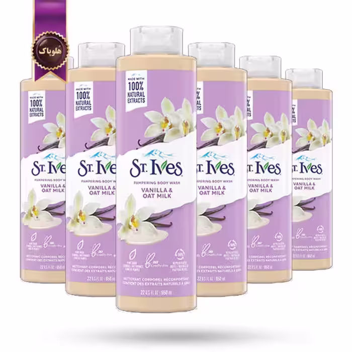 6 عدد شامپو بدن سنت ایوز St.Ives مدل وانیل و شیر جو دوسر vanilla & oat milk حجم 650 میلی لیتر   (اورجینال)
