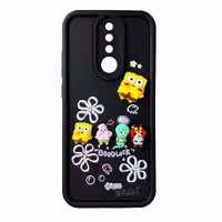 قاب Solid عروسکی طرح خانواده باب اسفنجی مناسب برای Xiaomi Redmi 8-مشکی