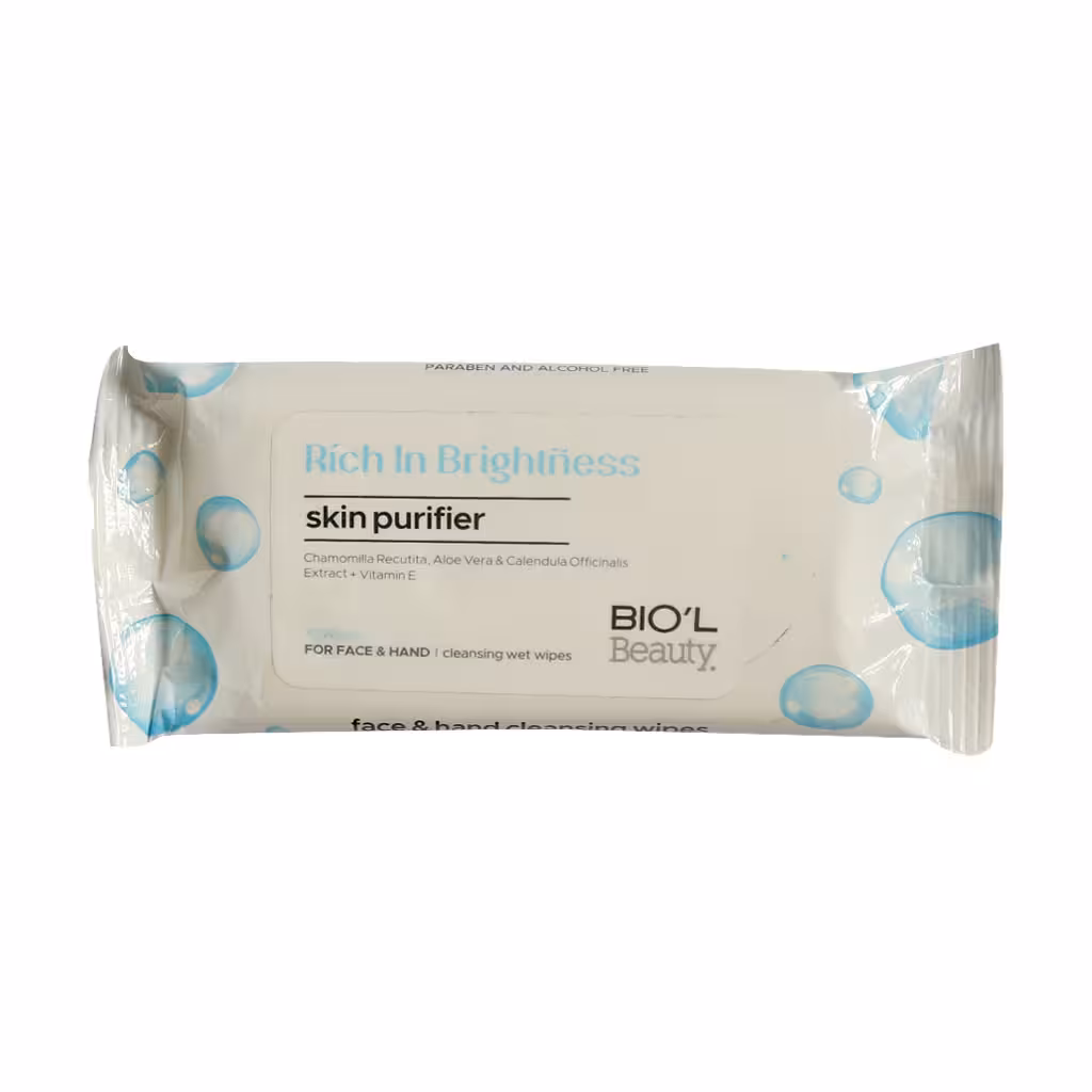 دستمال مرطوب پاک کننده و روشن کننده دست و صورت بیول