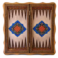 تخته نرد و شطرنج خاتم کاری صدفی دالبری طرح ترنج کد 160018