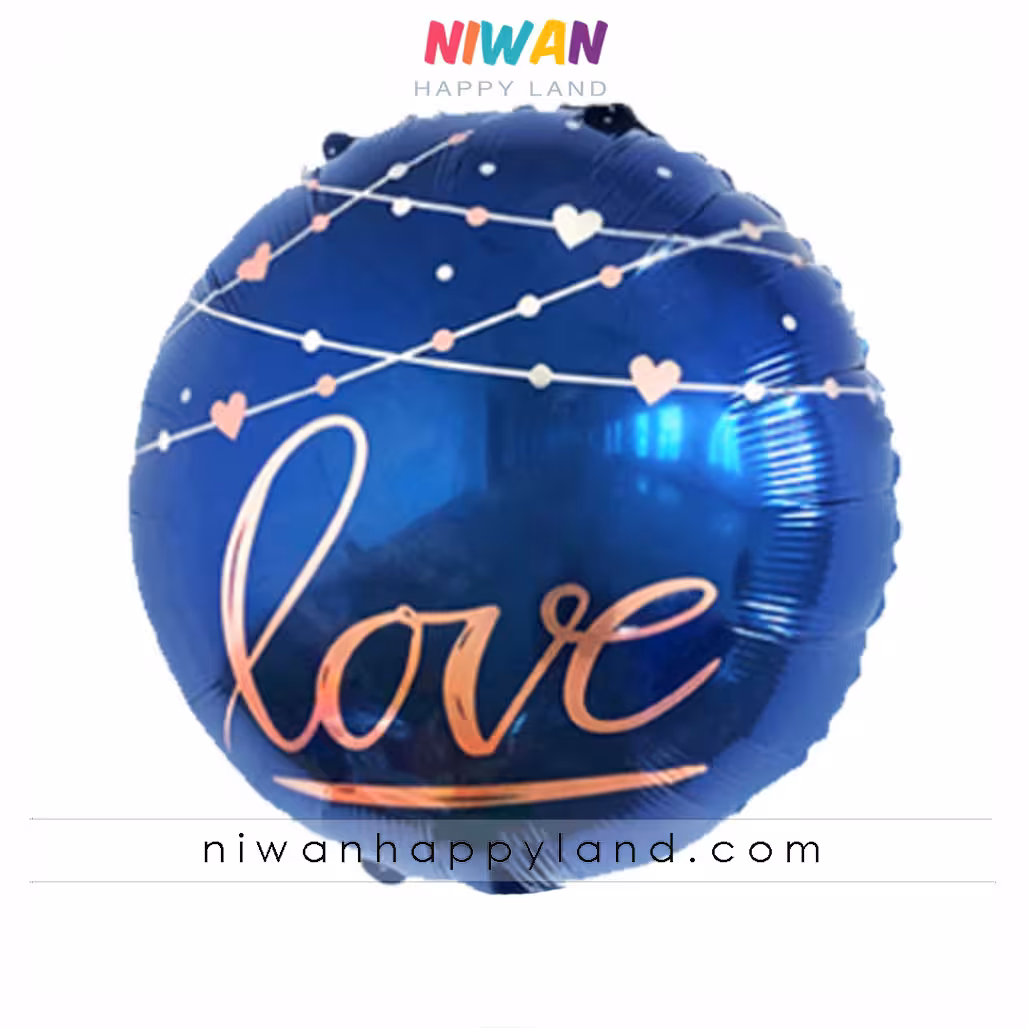 بادکنک فویلی سورمه ای Love