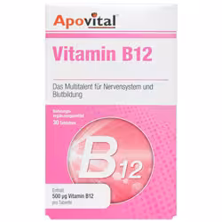 قرص ویتامین ب12 500 میکروگرم 30 عددی آپوویتال