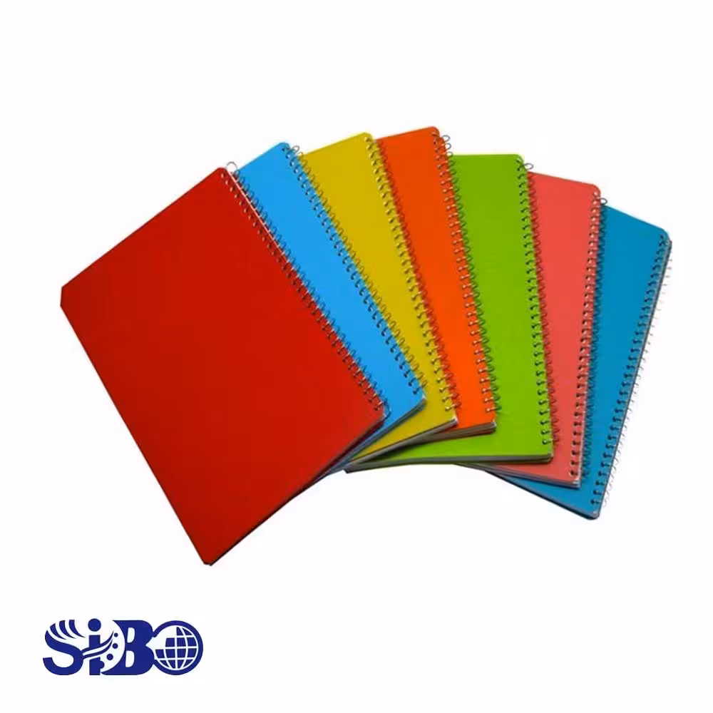 دفتر 50 برگ خط دار سیمی جلد طلقی مدل دخترانه ساده