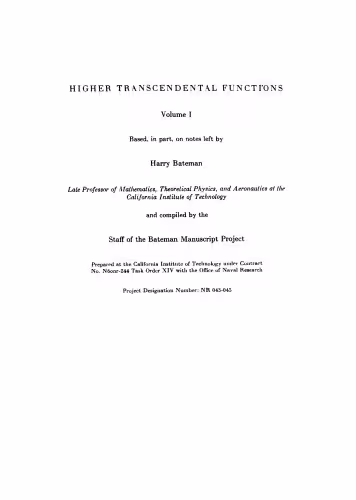 خرید و دانلود نسخه کامل کتاب Higher Transcendental Functions