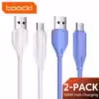 پک 2 تایی کابل USB به تایپ C توکی Toocki (100w/1m) بنفش/سفید