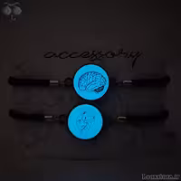 دستبند ست کاپلی شب تاب قلب و مغز