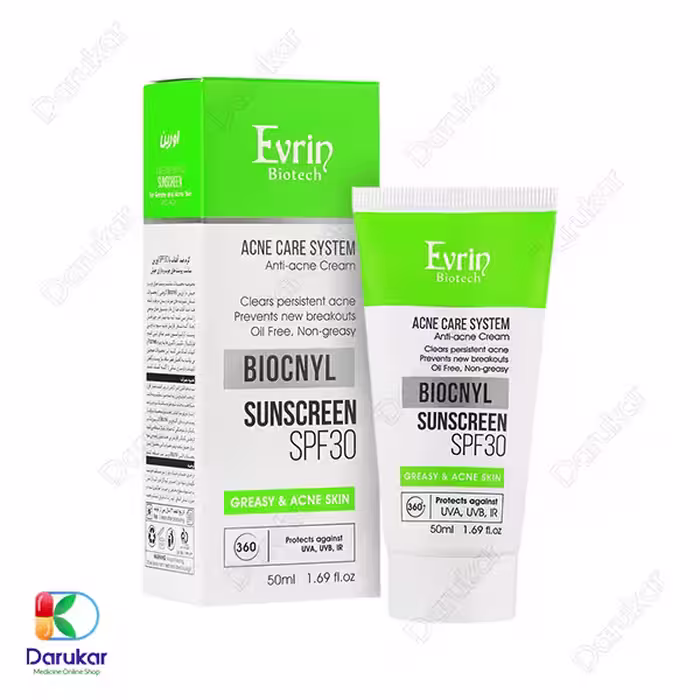 کرم ضد آفتاب پوست چرب بایوکنیل اورین بیوتک SPF30 حجم 50 میلی لیتر