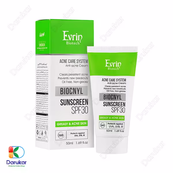 کرم ضد آفتاب پوست چرب بایوکنیل اورین بیوتک SPF30 حجم 50 میلی لیتر