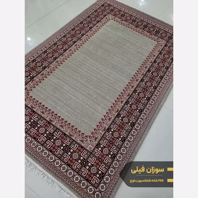 قالیچه فرش ماشینی کاشان 700شانه آکرلیک طرح سوزان فیلی4متری2،25در1،5(باارسال رایگان)
