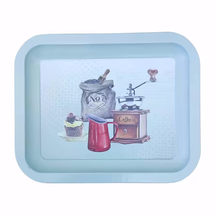 سینی پذیرایی، طرح cafe، سایز 20x16 سانتی‌متر، کد 08