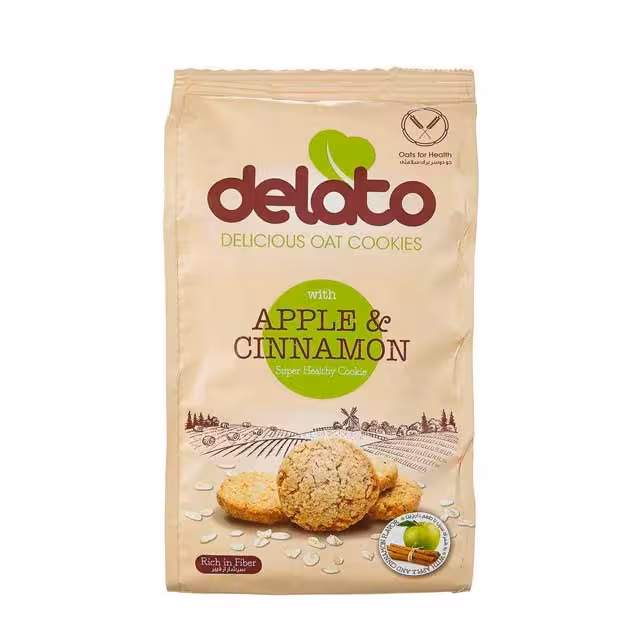 کوکی جو دوسر حاوی سیب دارچین دلاتو 150 گرمی